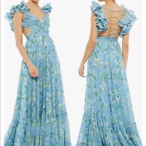 Mac duggal Floral Chiffon Cutout Ballgown